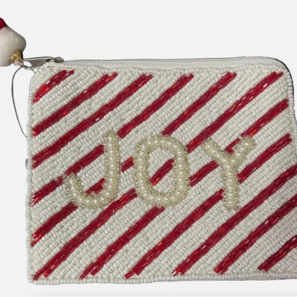 Accessories - BEADED HOLIDAY "JOY" COIN PURSE